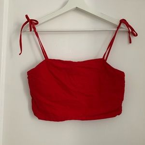 John Galt/Brandy Melville red crop top.